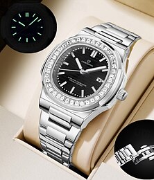 abordables -1 montre-bracelet à quartz originale pour homme, style business, bracelet en alliage, tendance, étanche IPX7, affichage lumineux du calendrier, décontractée, sport, boîte