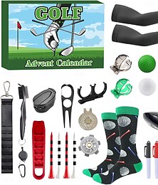 abordables -Calendario de adviento de golf, regalo navideño para golfistas, calendario de cuenta regresiva de Navidad de 24 días para padre, esposo o novio, regalo navideño perfecto con pelotas de golf, tees y