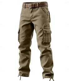Недорогие -Муж. Брюки карго Брюки-карго Рабочие брюки Брюки на открытом воздухе Мульти карман Полотняное плетение Комфорт Дышащий Полная длина Повседневные Уличная одежда Мода Ретро Светло-зеленый Черный