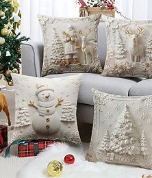 abordables -1 pcs Velours Housse de coussin, Imprimé Simple Occasionnel Carré Traditionnel Classique