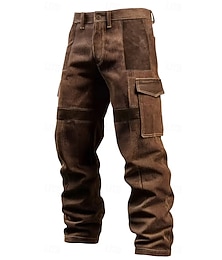 billige -Herre Militærbukser Cargo bukser Kordfløyel bukse Arbeidsbukser Semskede bukser Lapper Multi lomme Rett ben عادي Fukttransport Pustende Full lengde utendørs Daglig Mote Retro / vintage Svart Blå