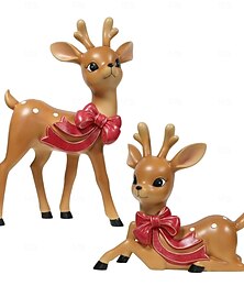 economico -decorazioni natalizie, ornamenti in resina di renne, graziose statuette di renne artigianali retrò per albero di Natale, soggiorno, libreria, camera da letto, cantinetta, decorazioni per la casa,