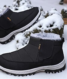 abordables -Botas de nieve de invierno cálidas para hombre con forro de piel, botines antideslizantes para exteriores para senderismo en climas fríos y ropa informal.
