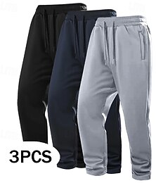 levne -Pánské Tepláky Fleecové kalhoty Kalhoty Tepláky s rovnými nohama Tepláky s otevřeným dnem Šňůrky Elastický pas Vícebalení Bez vzoru Odvod vlhkosti Prodyšné Délka kolen Venkovní Ležérní Denní Módn