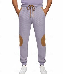 olcso -Férfi Ostya Melegítőnadrágok Kocogók Kocogó Nadrág Zsinór Tömör szín Mokaszinok Teljes hossz Szabadtéri Napi Utcai öltözék Szabadság Divat Kék tó Fekete Nyúlós