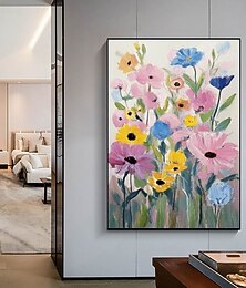 abordables -Peinture à l'huile abstraite classique peinte à la main, art mural fait à la main, grande fleur, peinture botanique, affiche, décoration de maison, chambre à coucher, salon