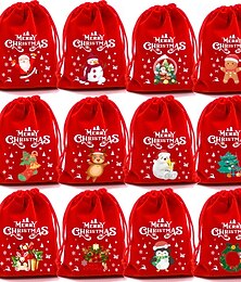 preiswerte -12 stücke urlaub kordelzug geschenk taschen weihnachten geschenk verpackung säcke beutel für weihnachten präsentiert party favor