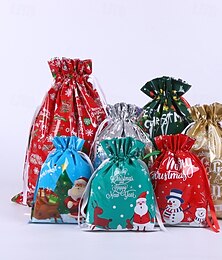 economico -35 sacchetti regalo con coulisse per le feste, sacchetti in lamina di Natale, sacchetti per regali di Natale, bomboniere (grande, media, piccola)