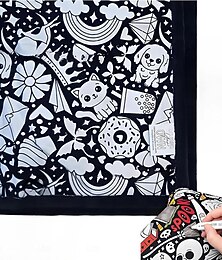 abordables -Kit de couverture à colorier DIY, couverture personnalisée créative, décoration de maison confortable, sans marqueurs colorés, parfait pour les anniversaires et les vacances, cadeau d'occasion spéciale