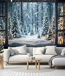 olcso -Karácsony gobelin Bannerek Takaró Téli Csodaország Modern Kényelmes Buli Nappali Kollégium Felvételi hátterek Yard Ajándék Lakberendezés