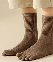 halpa -Miesten 5 Parit Monipakkaus Sukat Varvassukat Juoksusukat Vapaa-ajan sukat Musta Valkoinen Väri Tavallinen Loma Urheilu ja ulkoilu Päivittäin Perus Keskipaksu Kevät Syksy Muoti Vapaa-aika