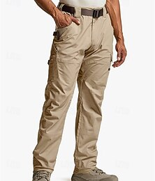 abordables -Homme Pantalons Cargo Pantalons Boutons Multi-poches Uni Portable Extérieur Quotidien Camping & Randonnée Mode Classique Noir Kaki