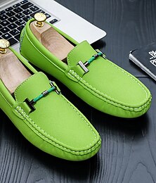 economico -Per uomo Mocassini & Slip-On Retrò Taglie Forti Camminata Casual Quotidiano Pelle PU Confortevole Stivali alti Mocassino Giallo Rosa Viola chiaro