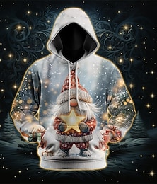 preiswerte -Weihnachten Kapuzensweatshirt Weihnachtsmann Fronttasche Grafik Neuartige Komisch für Paar Herren Damen Erwachsene 3D-Druck  für Weihnachten Karneval Neujahr Party