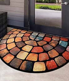 economico -zerbino in velluto belga stampato, motivo a ciottoli in 3D, antiscivolo, lavabile, tappeto per interni ed esterni, cucina, camera da letto, bagno, ingresso, tappeto decorativo