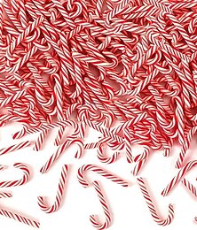 olcso -50 db-os mini karácsonyi cukorpálca kézműveskedéshez, műcukorpálcák díszek, karácsonyi asztaldekorációk, piros és fehér cukorkás váza töltelék parti dekorációhoz