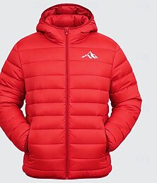 economico -Per uomo Grafico Montagna Cappotto Invernale Giacca Piumino Giacca imbottita Calore Termico Impermeabile alla pioggia Leggero Casual All'aperto Quotidiano Giacca imbottita trapuntata con cappuccio