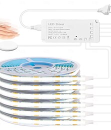 economico -Kit di strisce luminose a LED COB DC12V 6 pezzi da 3,3 piedi, luci a LED autoadesive parallele con interruttore a sensore touch dimmerabile, strisce luminose a LED per pannelli da parete in doghe di