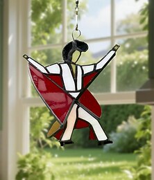 Недорогие -Узор "Танцующий король", подвесной декор из кинетического акрила, окрашенный вручную, ловец солнечных лучей, мелодия Мемфиса, украшение для сада, двора, веранды, окна