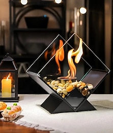 abordables -Foyer de table Diamond, foyer de table portable au bioéthanol à combustion propre, sans conduit, pour fêtes, événements, patios, intérieurs et extérieurs