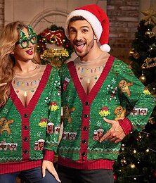 preiswerte -Weihnachten Sweatshirts mit Rundhalsausschnitt Grafik Neuartige Komisch für Paar Herren Damen Erwachsene 3D-Druck  für Weihnachten Karneval Neujahr Leistung