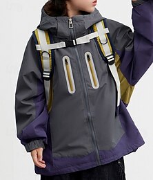 billiga -Barn Pojkar Vandringsjacka Friluftsjacka Ytterkläder Färgblock Långärmad Lappverk Håller värmen Täcka Utomhus Sport Mode Färgat Grå Höst Vinter 4 år +