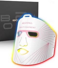 cheap -New Product Led Red Light Beauty Facial Mask FDA Certified Household Silicone Facial Mask Phototherapy Facial Beauty Instrument Led Light Emitting Facial Mask with Neck Strap USB Charging 2500 MA Sui