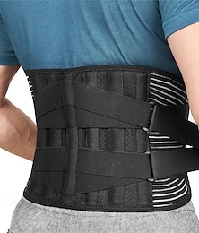 olcso -Hátmerevítő derékfájdalom enyhítésére - deréktámasztó öv férfiaknak merevítőkkel &nőknek - állítható deréktámasz isiász, porckorongsérv, munkahelyi és edzőtermi esetekre