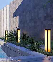 economico -luci da esterno per vialetti, luci da giardino, luci da giardino quadrate nere, lampade da terra a LED impermeabili, luci da terra per piscina e giardino