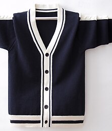 billiga -Barn Pojkar Tröja Färgblock Långärmad Håller värmen Utomhus Mode Rubinrött Höst Kläder 4-12 år