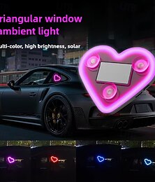 preiswerte -Solarbetriebene Ambientebeleuchtung für den Fahrzeuginnenraum, herzförmige LED-Neonfensterleuchten, dekorative Innenbeleuchtung, ideal zur individuellen Gestaltung des Fahrzeugs,