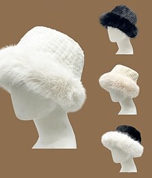 economico -Per donna Cappello Cappello a secchiello Antivento Caldo Abbigliamento Quotidiano Weekend Pile Colore Puro