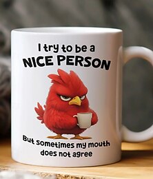 billiga -Rolig presentmugg Jag försöker vara en trevlig person men ibland håller inte min mun med Rolig kaffekopp för jobbet eller hemmet Unik presentidé
