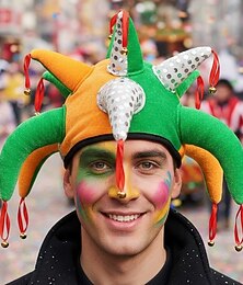 preiswerte -Clown Narr Karneval Hut Zirkus Karnevalskostüm Cosplay-Kostüm Erwachsene Herren Damen Halloween Karneval Leistung Party Einfaches Karnevalskostüm Verkleiden