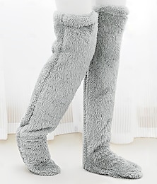baratos -Meias de pelúcia para mulheres, meias longas até o joelho para outono e inverno, meias aconchegantes e quentinhas para cobrir as pernas, meias grossas e confortáveis de pelúcia até o joelho para usar