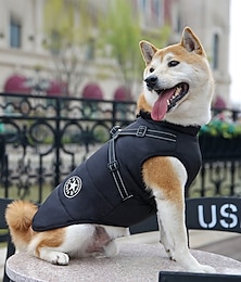 abordables -Manteau chaud pour chien, imperméable, pour chiot, idéal pour l'hiver. Ce manteau d'hiver avec boucles, doublure réfléchissante et ajustable, est doté d'une doublure polaire et convient aux chiens de