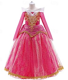 preiswerte -Buchwoche 2026, Mädchen-Partykleid mit Blumenmuster, langärmelig, formell, für Auftritte, besondere Anlässe, Spitze, modisch, alltagstauglich, Prinzessinnen-Maxikleid, Partykleid, Swingkleid, Tüllkleid, Sommer, Frühling, ab 4 Jahren, rosa, himmelblau