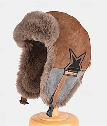 halpa -Miesten Karvalakki Talvihatut Ruskea Tumman harmaa Polyesteri Fleece Muoti Moderni nykyaikainen Arki-asut Deitti Väripalikka Pidä lämpimänä Tuulenkestävä