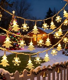 billige -Julesnøfnuggetre fe-lyslenker 6m 40leds nyttårskranslys varm hvit til juletre hjem balkong ferie hage bryllup bursdagsfest dekorasjon