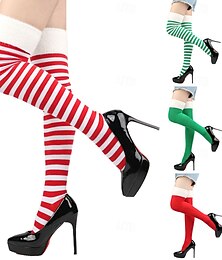 Недорогие -Карнавал Носки Карнавальный костюм 白色                                              红色 Полоски Взрослые Жен. Рождество Карнавал Выступление Для вечеринок Повседневные Легкий карнавальный костюм