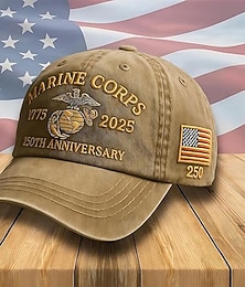 voordelige -Eerbetoon aan de 250ste USMC Retro Gewassen Pet Vintage Geborduurde Hoed Verenigde Staten 250ste Jubileum Hoed Marines Corps Baseball Cap Patriottisch Cadeau voor Mannen Semiquincentennial