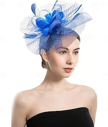 abordables -Coiffe Tulle Plume Chapeau Fedora Mariage Fête du thé Course de Chevaux Cocktail Élégant ancien Simple Avec Plume Casque Couvre-chef