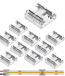 billiga -10-pack 20-pack 50-pack 4-i-1 LED-remskontakter för 8 mm 10 mm 2-poliga COB/SMD 2835/3528 LED-remsor raka hörn list-till-list &strip-to-wire