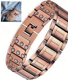 preiswerte -Magnetarmband für Herren – dreireihiger starker Magnet – verstellbares Magnetperlenarmband, elegantes Schmuckstück aus einer Legierung, Geschenkidee für Papa, Mama, Weihnachten, Geburtstag, in