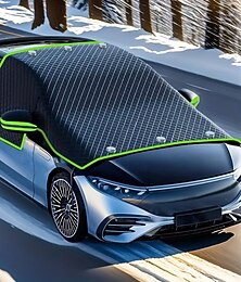 お買い得  -すべての車種に適しています - 耐久性のあるオックスフォード布のフロントガラスカバーは、UV保護とスノーシールド機能を備え、取り付けが簡単で耐久性があり、冬の運転の安全性を確保し、氷や雪に強い柔軟なデザインです。