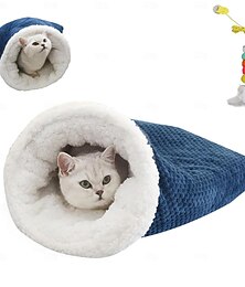 abordables -Sac de couchage pour chat d'intérieur, douillet et chaud, idéal pour l'hiver. Doux et moelleux, il enveloppe confortablement les chatons et leur offre une protection optimale contre le froid.