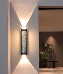 billiga -Bubbelglas LED-utomhusväggbelysning för veranda, vattentät svart extern lampa på väggen, lämplig för utomhusväggbelysning för hus, hård tråd