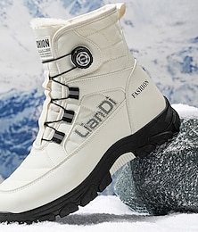 abordables -Botas de nieve blancas para hombre: cómodas y elegantes, ideales para senderismo invernal, deportes al aire libre y condiciones de frío extremo.