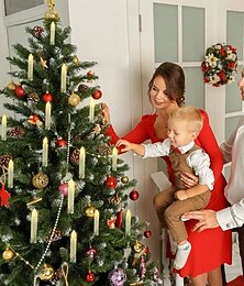 baratos -Conjunto de 10 velas eletrônicas de Natal com controle remoto e clipes para iluminação ambiente em festas de casamento, Ano Novo, aniversários, Dia dos Namorados, restaurantes e árvores de Natal.