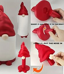 olcso -törpe papírtörlő tartó - aranyos piros &Fehér törpe dekoráció bézs, /dobozra szerelhető vagy szabadon álló műanyag toalettpapír adagolóval fürdőszobába, konyhába, partira - újdonságnak számító